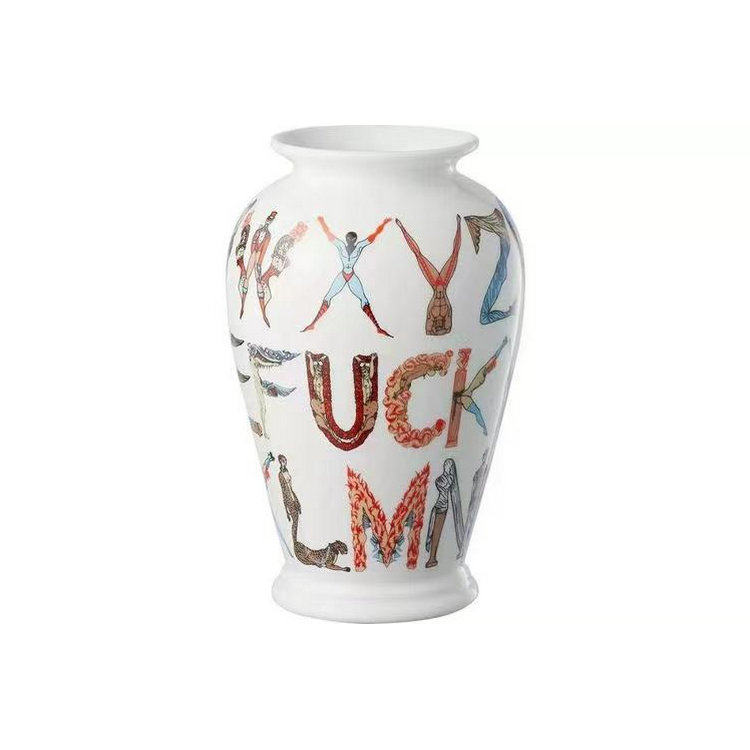 thumbnail for Correct version 18ss Sup eme Alphabet Vase Dirty Word Alphabet Art Ceramic Vase Trend Ornament
