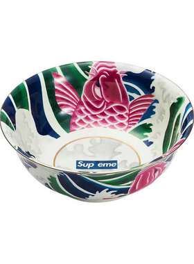 Sup eme 20SS Waves Ceramic Bowl 锦鲤 鲤鱼彩绘陶瓷碗 潮流摆件
