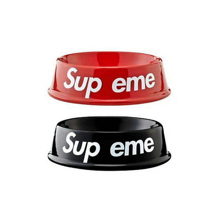 Sup eme 11SS Dog Bowl大LOGO摆件收藏版限量品潮流狗盆红色黑色
