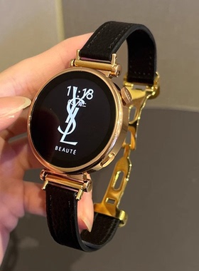 知了兔适用华为gt6手表带荔枝纹真皮gt5pro高级智能腕带watch5女士新款GT4pro蝴蝶扣41mm高级感运动GT3超舒适