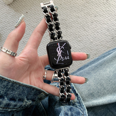 适用苹果手表小香风金属表带