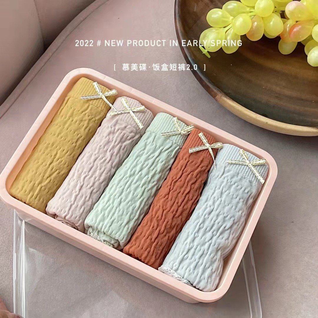 慕美碟2.0日系中腰纯棉裆便当饭盒内裤女三角裤舒适蝴蝶结内裤女,女士内衣/男士内衣/家居服,女三角裤,淘宝优惠券,粉丝福利购,淘宝优惠卷