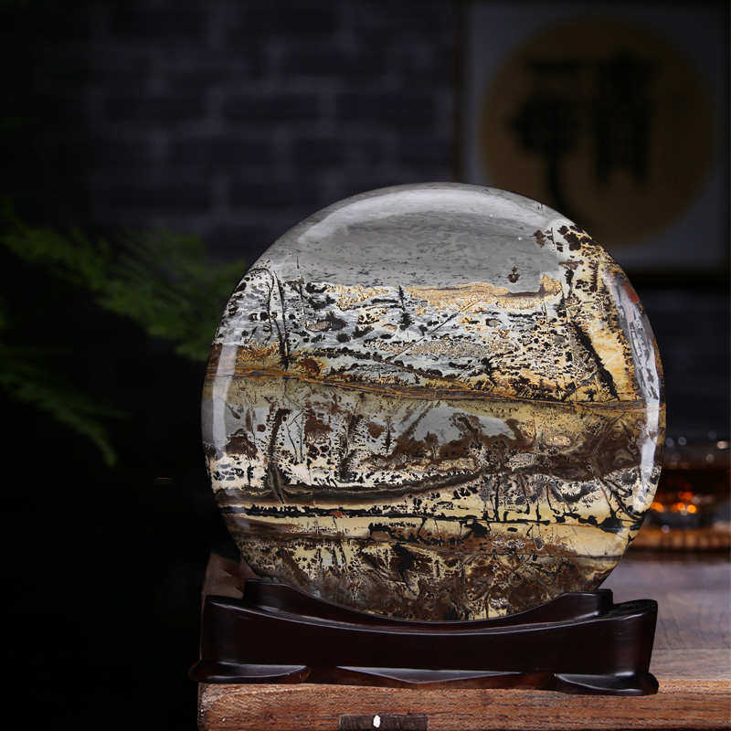 天然奇石原石国画石靠山石办公室观赏石桌面工艺品红色长方形摆件