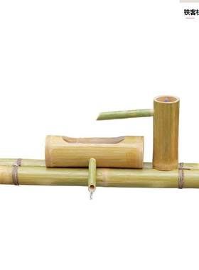 竹子水器竹筒水缸太过滤流器能养鱼自动阳缸水循V环系统摆件新品