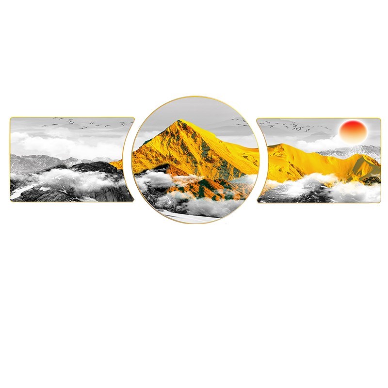 爆款北欧客厅装饰画现代简约新款B圆形壁画轻奢大气沙发背景墙三图片