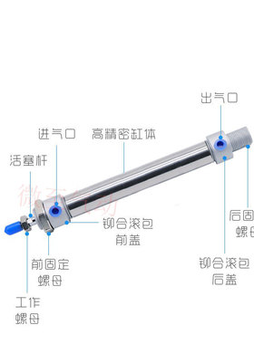 KMA不锈钢迷你气缸 KMA50*25/50/75/100/125/1L50/175/200/225/25