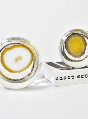 现代欧式家居轻奢高档玛瑙玻璃水晶球G创意工艺品样板房装饰品摆