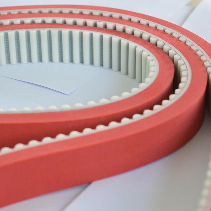 PU聚氨酯钢丝同步带无n接头短带HTD8M+9T红胶传动工业皮带可订 做