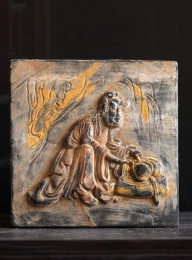 汉代宴乐a图画像砖仿古陶器砖雕壁画复古收藏艺术品古建装饰老物