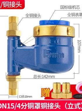 水表家用4分6分自来水表r宁波湿式卧式机械式出租房计量表dn151寸