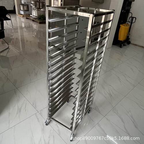不锈钢15层片式饼盘车烤盘架Baking tray rack30盘面包蛋糕多层架
