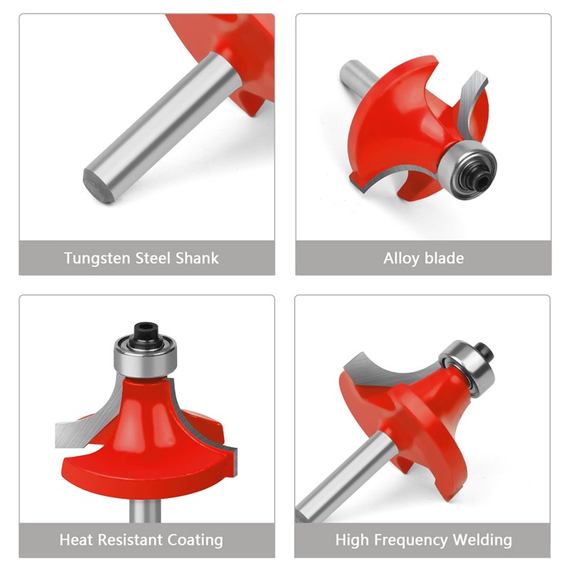 35件套木工铣刀6mm柄部钨钢刀片修边机雕刻机刀头W圆角刀倒角刀