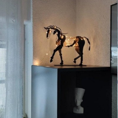 Rustic Standing Horse Crafts z3-Dimensional Metal Horse Scul