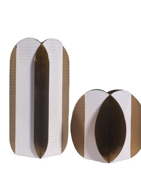 新款轻奢软装饰品大理石皮革干花花器客厅样板间名V宿工作室装饰