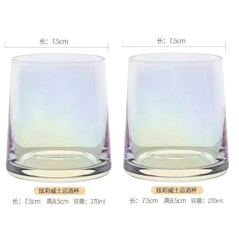 酒店炫彩玻璃杯冷水啤酒杯色饮料杯牙漱口颜杯高值彩刷杯子玻璃厂