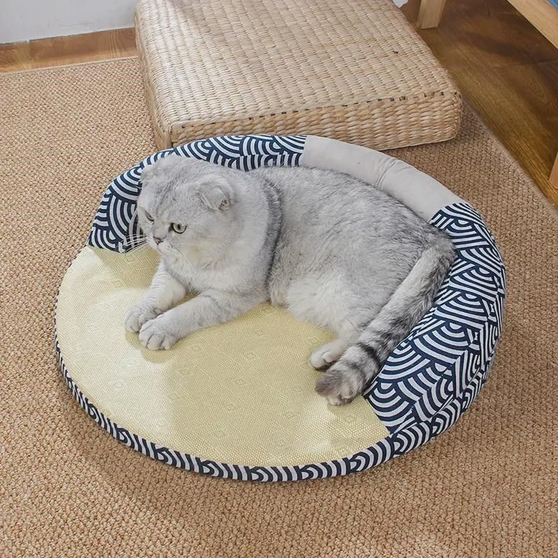 猫窝夏季亚麻凉席窝n垫子降温避暑狗窝猫窝藤编垫圆形凉窝清凉睡,宠物/宠物食品及用品,猫笼子/猫别墅,淘宝优惠券,粉丝福利购,淘宝优惠卷