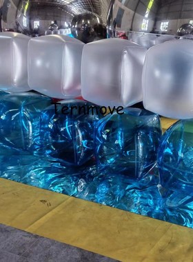商业美陈充气方块广告装饰气模充A气PVC透明蓝色魔方拍照背景墙