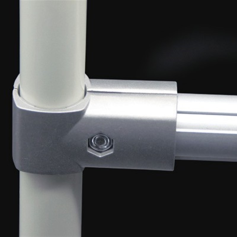 D28第三代铝合金圆管精益管配件外抱直接头管连接件配件