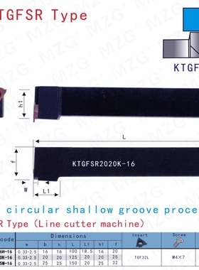 MZG车床三角形切槽刀杆KTGFR KTGFL KTGFSR KTGFSLO 1010 1212 H1