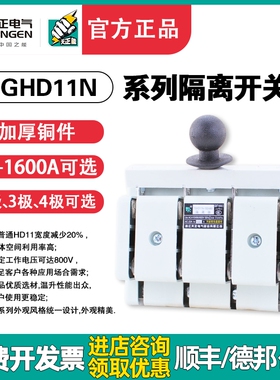 天正TGHD11N闸刀开关100A三相四线48刀闸160A小体积4P隔离开关380