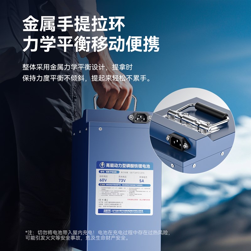 国标正品防水电动车锂电池48V60V磷酸铁锂电瓶车两轮三轮车通用型