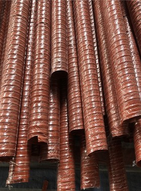 耐高温软管红色矽胶风管耐300B度硅胶钢丝耐高温排烟阻燃热风软管