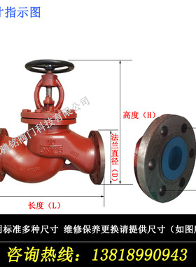 船用法兰铸铁截止止回直通式海水调节GB/T590591-1993A型单向阀门