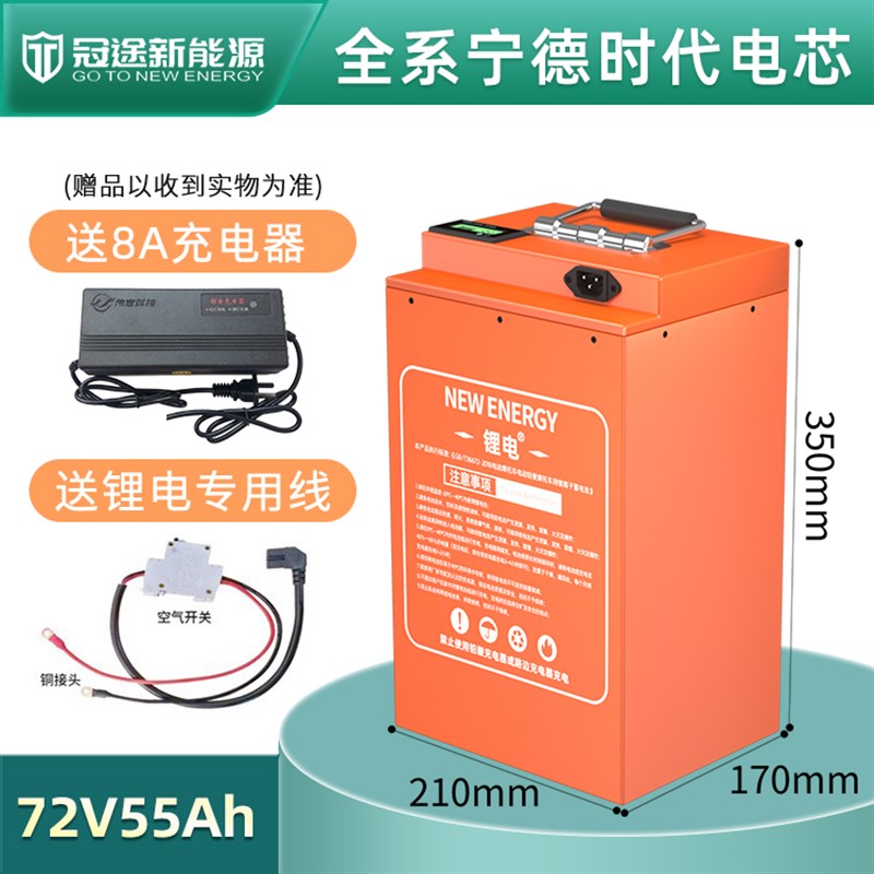 CATL宁德时代大单体50安120安大容量外卖电动车009锂电池60V电瓶