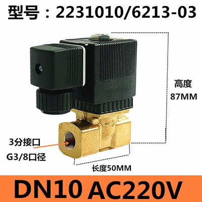 6213-04宝德型电磁阀 DN15气阀DC24V 油阀 2231015两通阀门AC220V