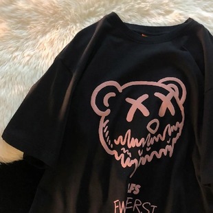 港风短袖t恤女2026新款宽松韩版ins潮原宿风ulzzang上衣服半袖夏