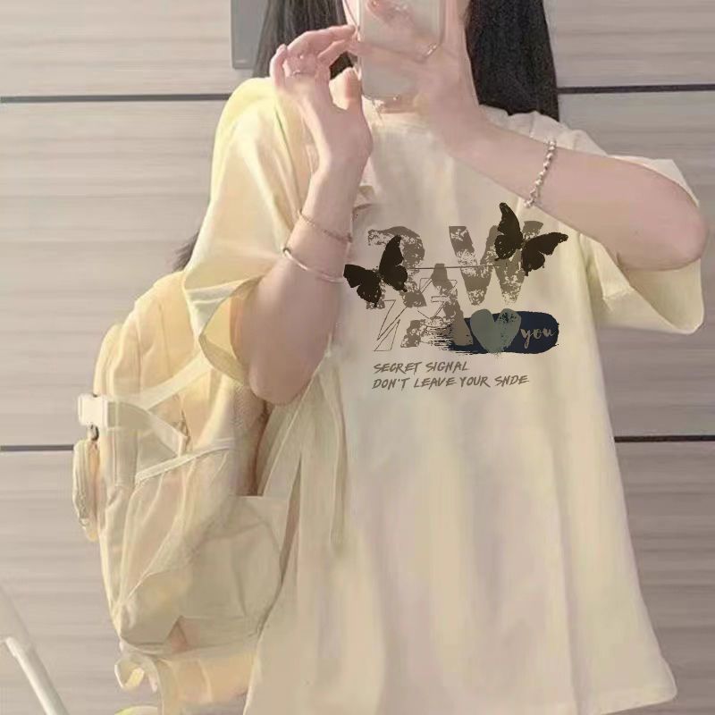 学院风短袖t恤女学生韩版宽松显瘦半袖上衣服ins甜美清新跑步T恤