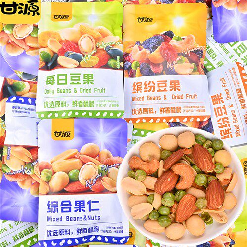 甘源缤纷综合果仁2斤坚果零食花生青豌豆核桃仁扁桃仁鲜香酥果仁