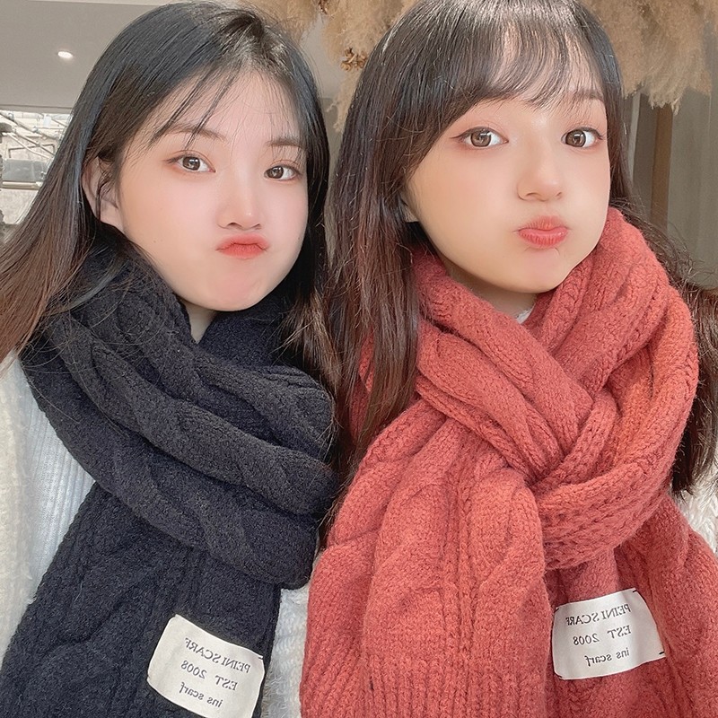 极速insc潮秋冬季围巾女加厚针织保暖韩版女士百搭复古情侣款毛线