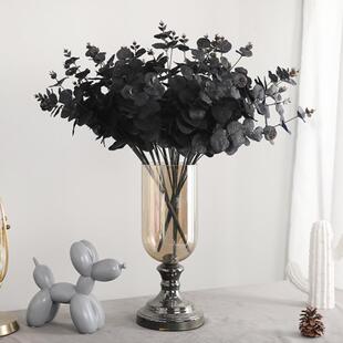 极速1PCS Simulation Blrack Eucalyptus Leaf Fake Flower Simpl