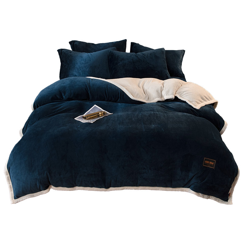 极速冬季牛奶毛毯毛n绒面珊瑚加厚法兰绒双面加绒被套被罩冬天被