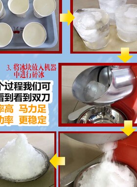 新品商用雪花高速奶茶店电动刨冰机E碎冰机沙冰机双刀大功率打冰