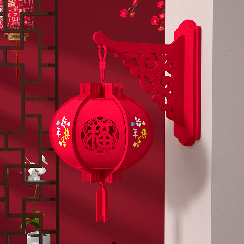 极速2022虎年新l年装饰春节过年红灯笼挂饰超市店铺班级大门口挂