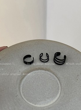 极速黑色无耳洞耳骨夹女秋小众设计感简约气质耳夹Sins冷淡风时尚