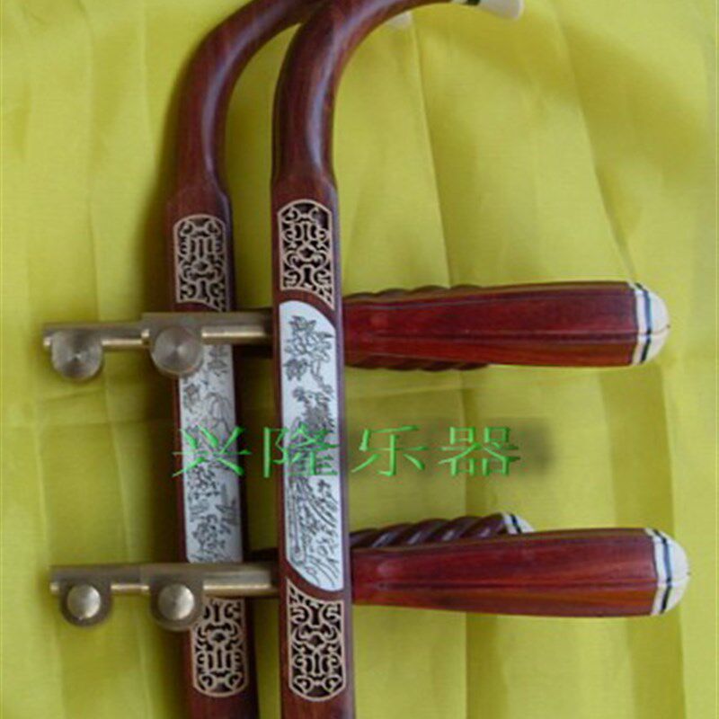 极速红木b骨雕花鼓大筒杆木铜轴二胡杆采调胡杆配轴乐