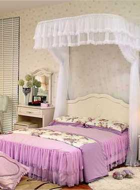 极速厂销奥诗娜 伸缩蚊帐U型导轨B不锈钢宫廷1518米床 单门可定做