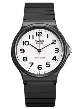 卡西欧(CASIO)男女手表小黑表时尚潮流学生考试运动手表MQ-24-7B2