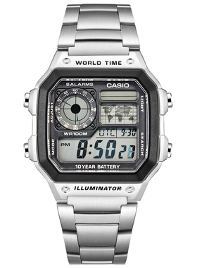 卡西欧（CASIO）十年电力多功能户外运动表男士腕表AE-1200WHD-1A