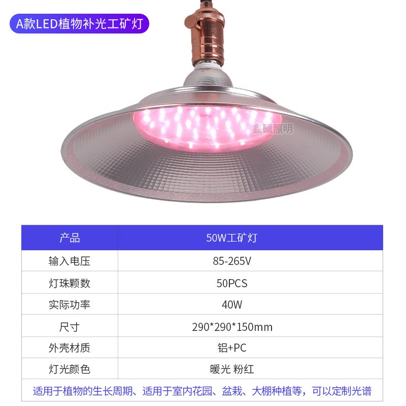 植物生长灯i全光谱草莓多肉补光灯绿植花卉大棚植物生长工矿灯