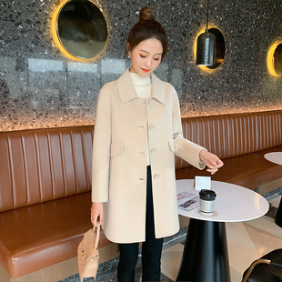秋冬斗篷时尚 小个子双面羊绒大衣女202u3新款 显瘦毛呢子大衣外套
