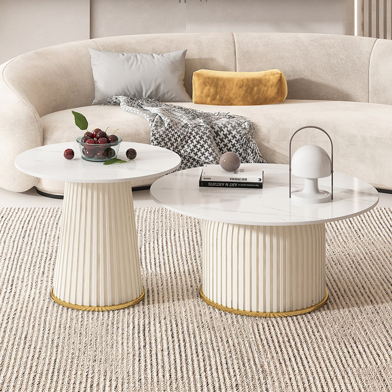 轻奢岩板圆形茶几现代设计师北欧网红边几创意小户型客厅家用茶几,住宅家具,茶几,淘宝优惠券,粉丝福利购,淘宝优惠卷