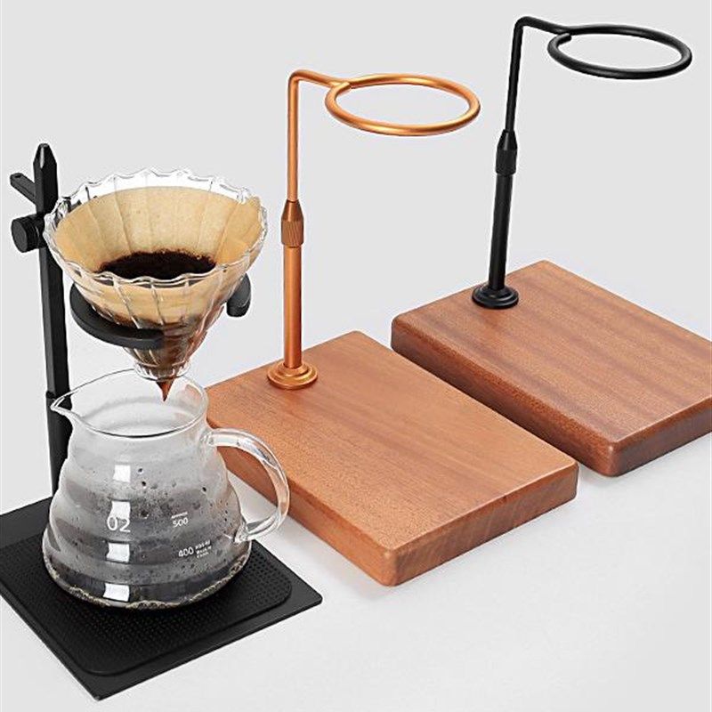 咖啡手冲架实木可调节v60滴漏玻璃滤杯分享壶套装支架家用器具