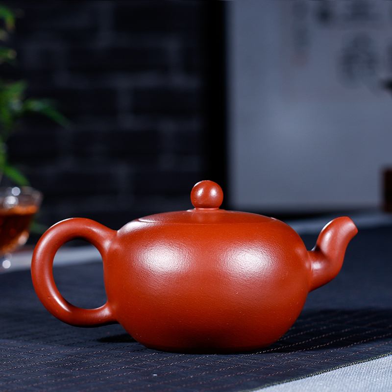 宜兴紫砂壶原矿大红袍一粒珠 小品170毫升 球孔出水 茶壶