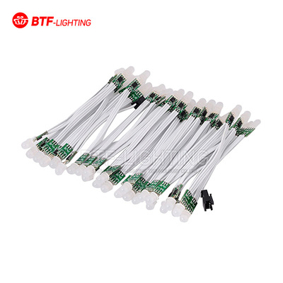 热卖LED圆形RGB草帽灯珠可寻址WS2811芯片12mm焊线5V/12V外露灯串