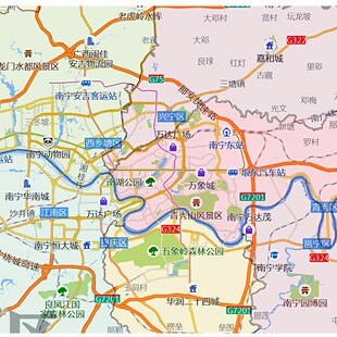 南宁市地图1.15m折叠家用高清办公室会议室书房新款墙贴装饰画