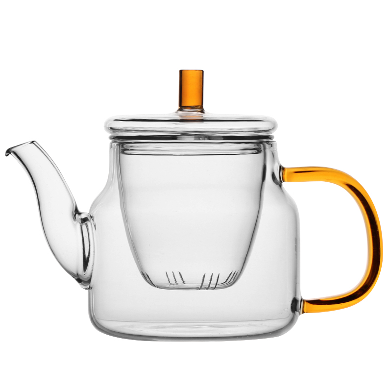 可么可玻璃茶g壶 过滤带嘴耐高温小茶壶茶壶套装家用泡茶器 泡茶